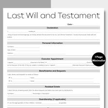 A will and estate documents representing a bequest.