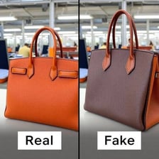 An imitation product displayed beside a genuine-looking counterpart.