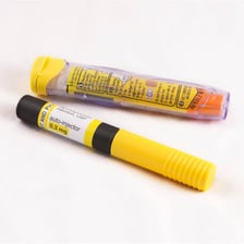 An epinephrine auto-injector commonly known as an EpiPen.
