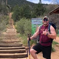 A person stepping incorrectly on a trail