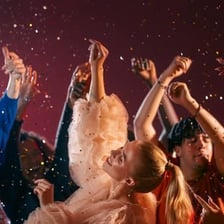 A person doing a small celebratory dance.