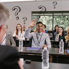 A person asking another person a question