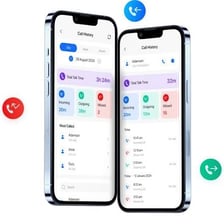 A smartphone displaying a list of recent calls.