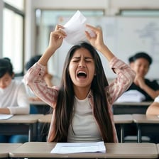A frustrated person making an exasperated gesture.