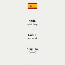 A Spanish-language dictionary entry for *nada*, meaning “nothing.”