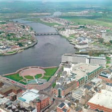 A view of Limerick, Ireland, along the River Shannon