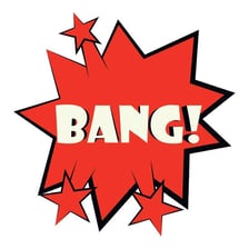 A comic-style explosion representing a sudden bang