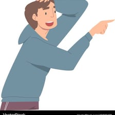 A person directing another person’s attention toward an object