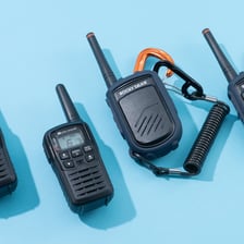 A handheld walkie-talkie, an example of a radio
