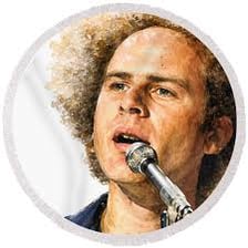A portrait of Art Garfunkel beside a fine-art painting.