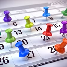 A calendar representing elapsed time up to the present