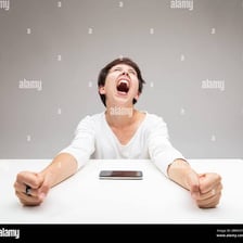 A frustrated person throwing up their hands.