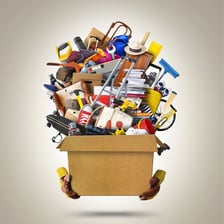 A large pile of objects representing a considerable quantity