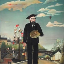 A portrait or artwork associated with French painter Henri Rousseau.