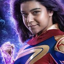 Kamala Khan as Ms. Marvel in superhero costume