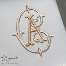 A monogram made from embroidered initials.