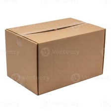 An open cardboard carton with its folding top flaps visible.