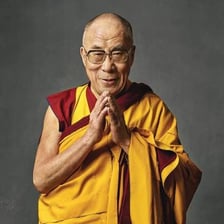 A portrait of the Dalai Lama, the Tibetan Buddhist spiritual leader