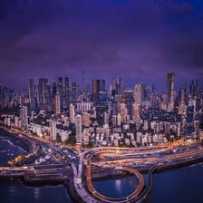 Mumbai’s urban skyline on India’s western coast.