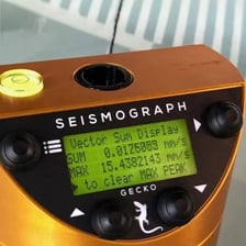 A seismograph recording a small earthquake tremor.