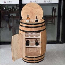 A large wooden beverage barrel or cask.