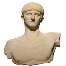 A sculpted bust depicting the Roman emperor Nero.