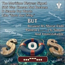 A maritime rescue scene representing an SOS distress signal.