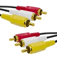 RCA plugs and jacks in red, white, and yellow