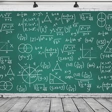 Calculus equations written on a classroom chalkboard