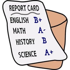 A report card showing several easy A grades.
