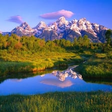 The jagged peaks of the Teton Range in Wyoming.