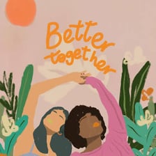 An illustration of neighbors peacefully allowing one another space.