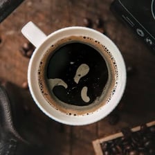A cup of dark black coffee