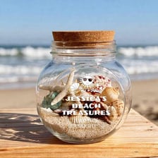 A seashell resting on a sandy beach.