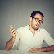 A person showing annoyance or irritation.