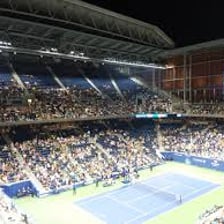 A tennis court at the U.S. Open in New York City
