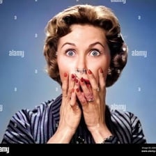 Vintage-style illustration of a person reacting with surprise