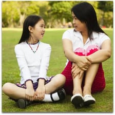 A person responding confidently to a challenge.