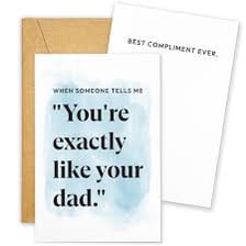 A sentimental greeting card with deliberately corny wording