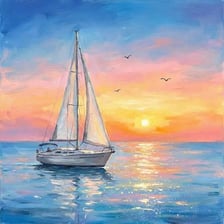 A sailboat traveling across calm water
