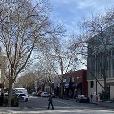 A street scene in Palo Alto, California.