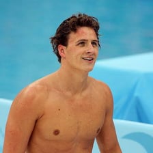 Ryan Lochte competing as an Olympic swimmer.