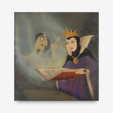 A hand-painted animation cel on a transparent sheet