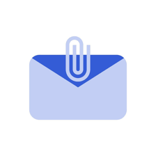 An email composition screen showing a file attached with a paperclip.