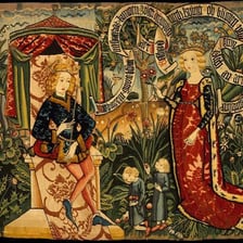 Artwork depicting the Queen of Sheba visiting King Solomon.