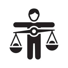 Scales of justice representing moral standards.