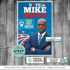 A political candidate campaigning for office