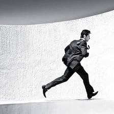 A person running away from a scene