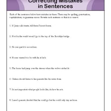 A student reviewing and correcting errors on a worksheet