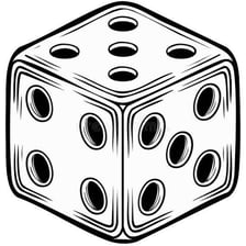 A single six-sided game die